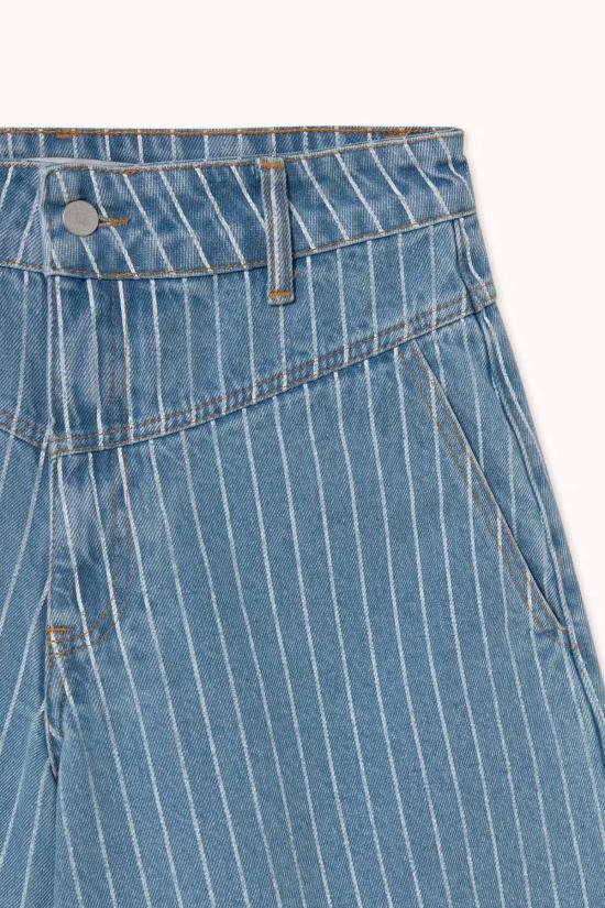  타이니 빅 시스터 데님 숏팬츠 스트라이프 버뮤다 반바지 데님 - TINY BIG SISTER