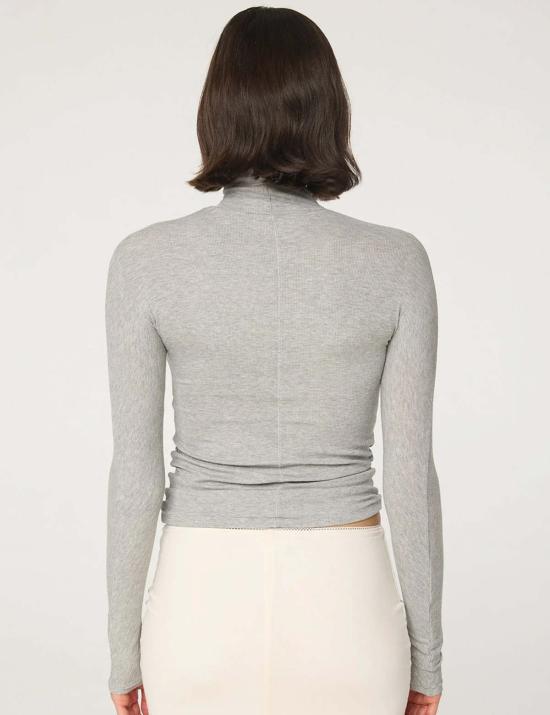  더 라인 바이 케이 긴팔 티셔츠 블릭사 탑 헤더 그레이 - THE LINE BY K