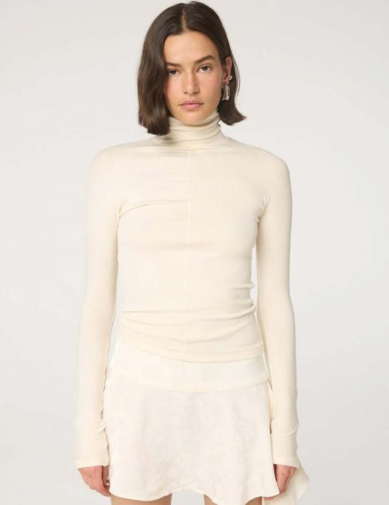  더 라인 바이 케이 긴팔 티셔츠 블릭사 탑 헤더 그레이 - THE LINE BY K