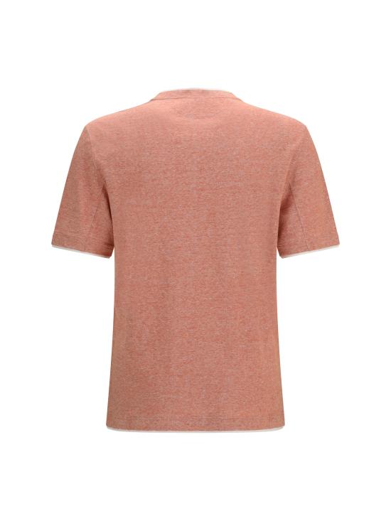 26SS 브루넬로 쿠치넬리 페이크 레이어링 티셔츠 MW8357427 CIW28 ORANGE - BRUNELLO CUCINELLI