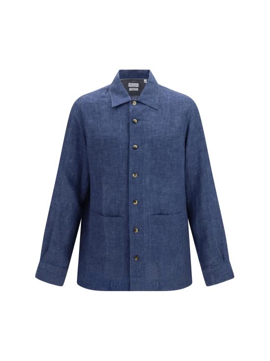 26SS 브루넬로 쿠치넬리 긴팔 셔츠 MF6300648 C018 BLUE