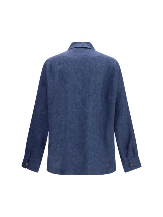 26SS 브루넬로 쿠치넬리 긴팔 셔츠 MF6300648 C018 BLUE - BRUNELLO CUCINELLI