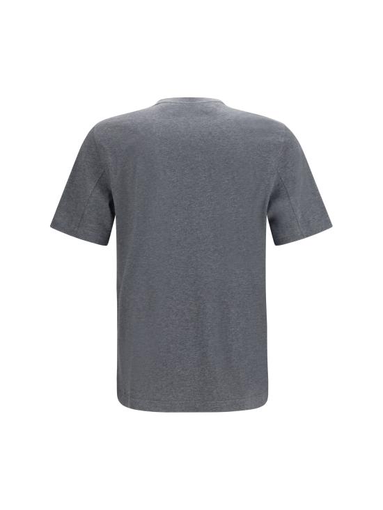 26SS 브루넬로 쿠치넬리 크루넥 프린트 코튼 저지 티셔츠 M0B138517 CIF40 BLUE - BRUNELLO CUCINELLI