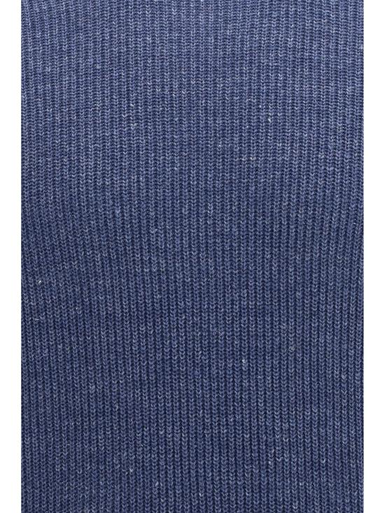 26SS 브루넬로 쿠치넬리 하프 잉글리시 립 리넨 코튼 니트 티셔츠 M2L707710 CYZ37 BLUE - BRUNELLO CUCINELLI