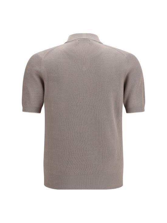 26SS 브루넬로 쿠치넬리 잉글리시 립 코튼 니트 폴로셔츠 M29400015 CSJ77 GREY - BRUNELLO CUCINELLI