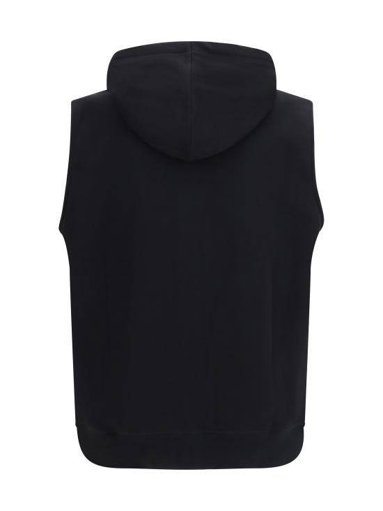 26SS 브루넬로 쿠치넬리 민소매 테크노 코튼 플리스 후드 집업 MW8639079G C101 BLACK - BRUNELLO CUCINELLI