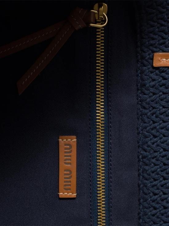 26SS 미우미우 라피아 우븐 토트백 5BG228 2DO3F05CK Blue - MIU MIU