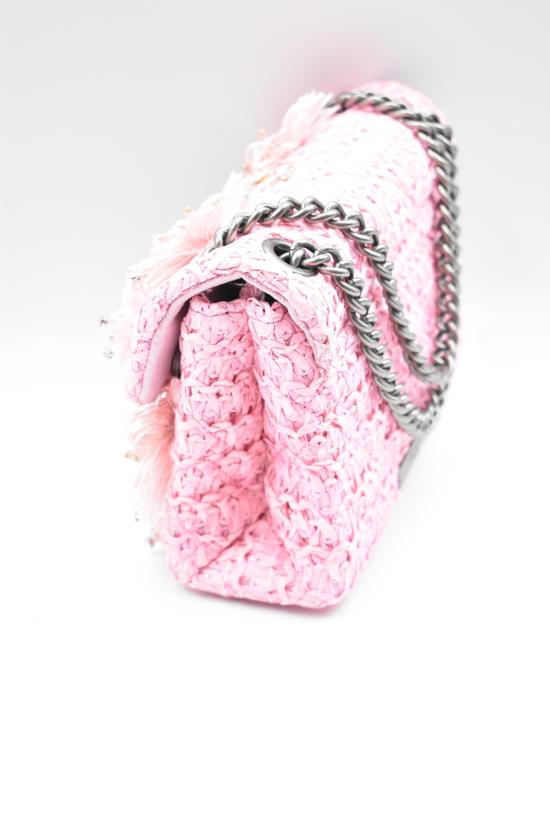 26SS 커트가이거 크로스백 RAFFIA MINI KENSINGTON PINK - KURT GEIGER