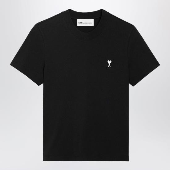 26SS 아미 스몰 하트 로고 코튼 크롭 티셔츠 FTS347724 Black