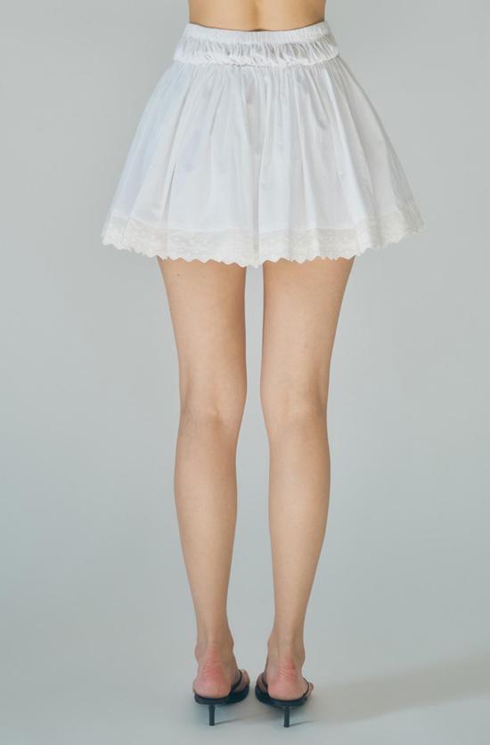  모드 클럽 미디 스커트 오스틴  화이트 - MAUDE CLUB