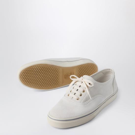 26SS 브루넬로 쿠치넬리 리버스 카프스킨 스니커즈 MZUPIGZ334LE White - BRUNELLO CUCINELLI