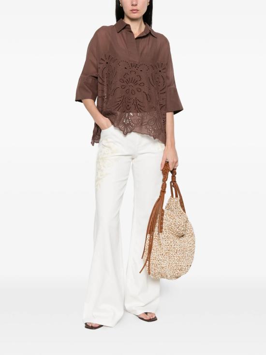 26SS 에르마노 피렌제 스트레이트 팬츠 D48EP067REI4MF249 MF249 OFF WHITE - ERMANNO FIRENZE