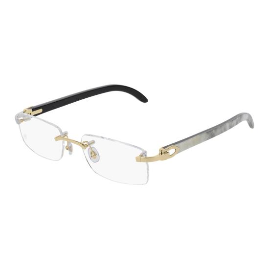25FW 까르띠에 안경 CT0046O 001 GOLD WHITE TRANSPARENT