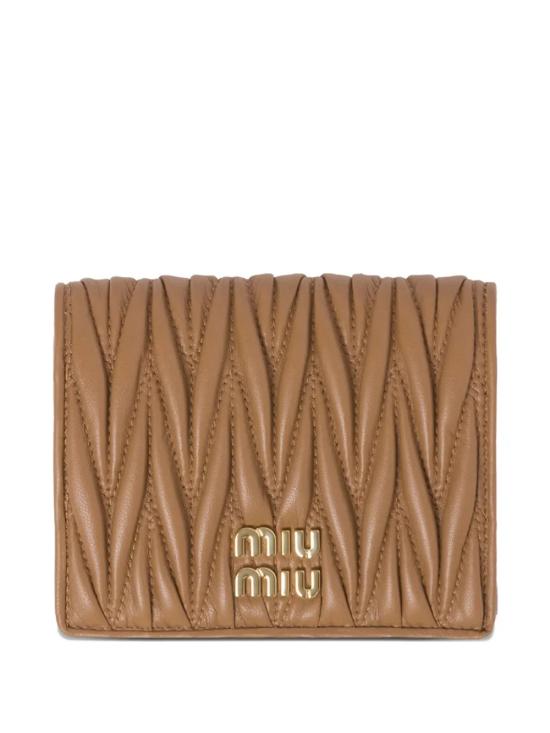 26SS 미우미우 마테라쎄 나파 가죽 반지갑 5MV204 AFPPF098L Beige