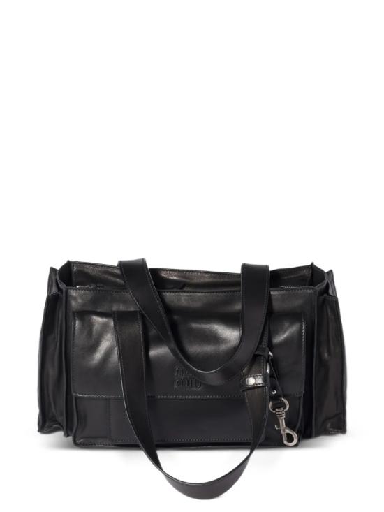 26SS 미우미우 유틸리테 나파 레더 탑 핸들 백 5BG335 2G7QF0002 Black