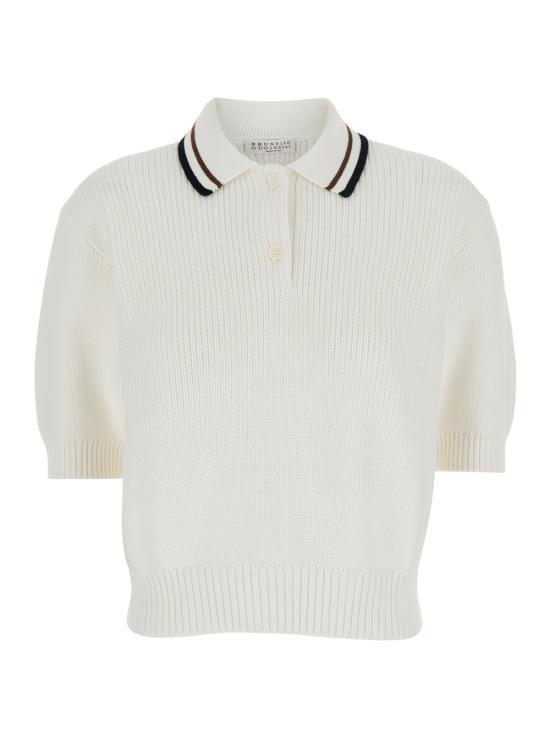 26SS 브루넬로 쿠치넬리 폴로 티셔츠 M19756305CVB62 White