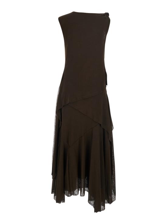 26SS 가니 미디 원피스 A1030487ZWX Brown - GANNI