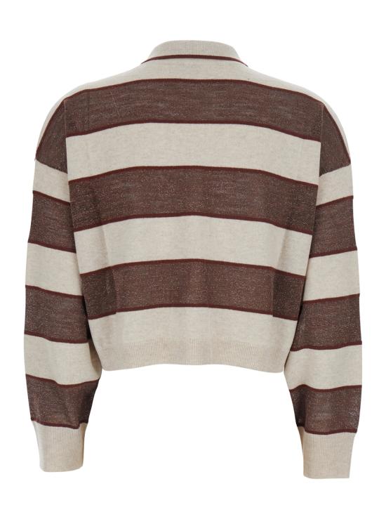 26SS 브루넬로 쿠치넬리 스파클링 스트라이프 크롭 니트 폴로 M16221605CZC29 Multicolor - BRUNELLO CUCINELLI