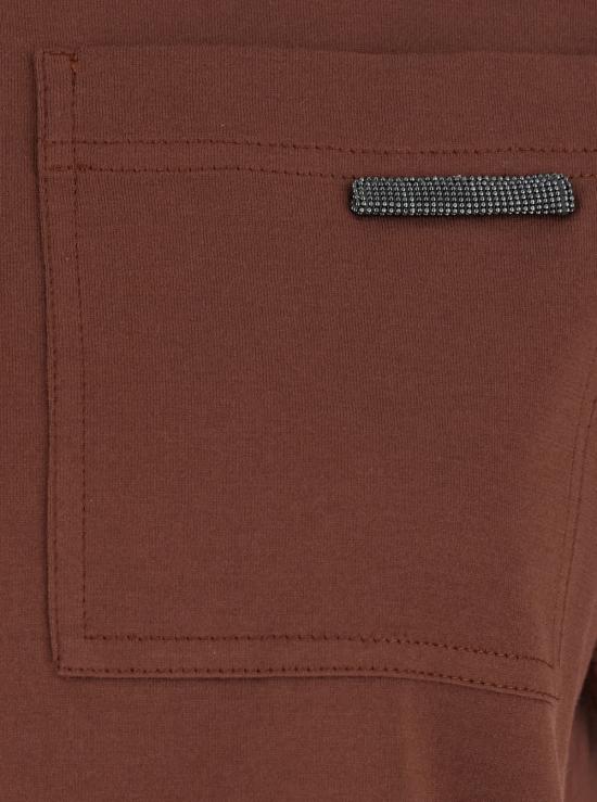 26SS 브루넬로 쿠치넬리 샤이니 탭 코튼 저지 티셔츠 M0T81EC710C9092 Brown - BRUNELLO CUCINELLI