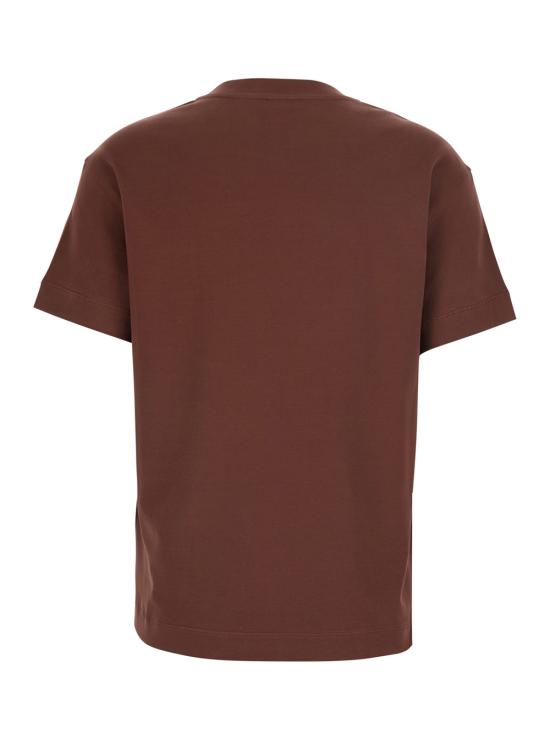 26SS 브루넬로 쿠치넬리 샤이니 탭 코튼 저지 티셔츠 M0T81EC710C9092 Brown - BRUNELLO CUCINELLI
