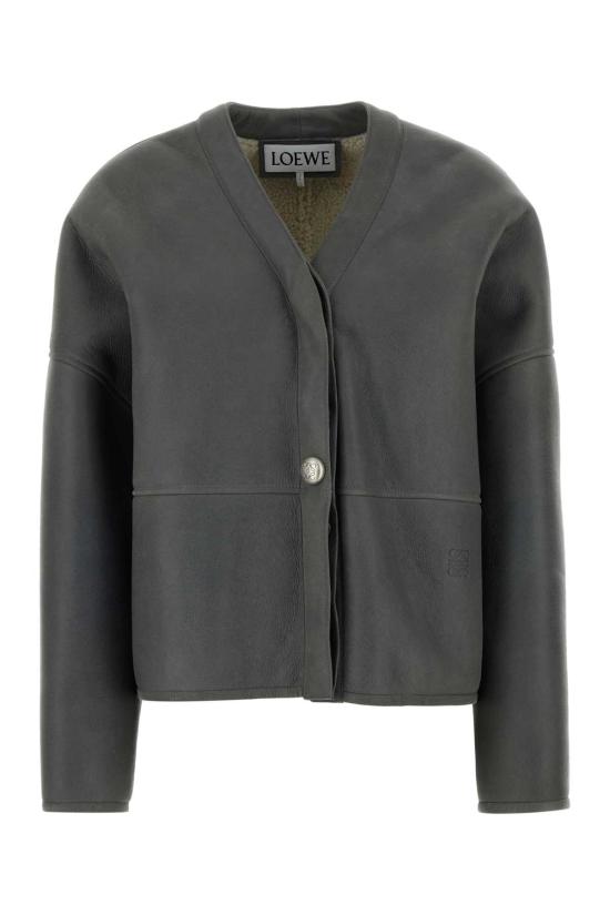 26SS 로에베 가죽 자켓 S359Y2SL49 LIGHTGREY Grey