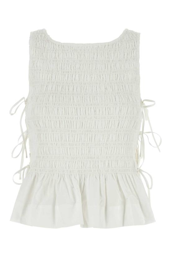 26SS 가니 코튼 스모크 타이 탑 W0886 151 White