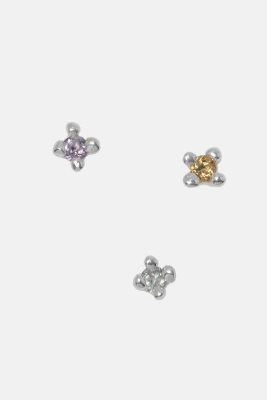  패리스 이어링 파리스 도토 스털링 실버 & 핑크 자수정 스터드 귀걸이 - FARIS