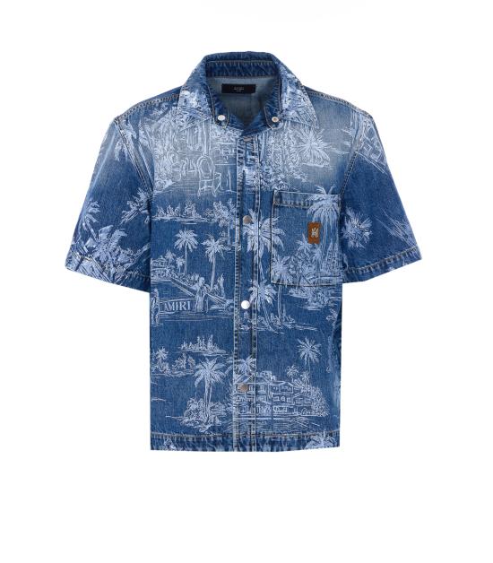 26SS 아미리 반팔 셔츠 TOSH1121 HARBOR INDIGO Blue