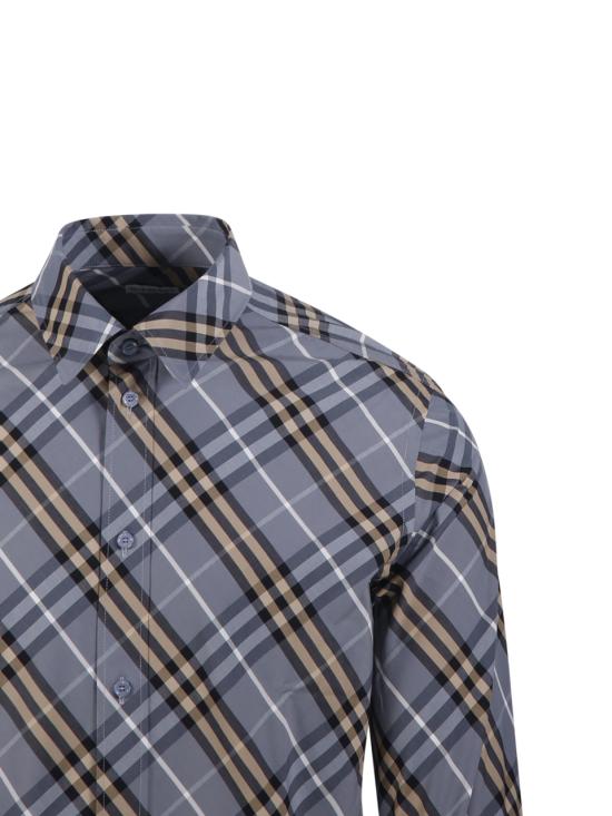 26SS 버버리 레귤러 핏 체크 코튼 셔츠 8123670 C5076 WAVE BLUE IP CHECK - BURBERRY