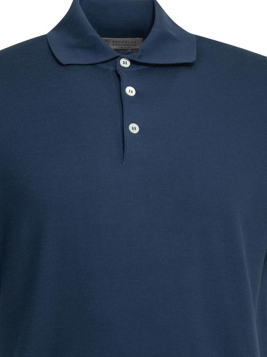 26SS 브루넬로 쿠치넬리 폴로 티셔츠 M29800125YCOZ76 Blue - BRUNELLO CUCINELLI