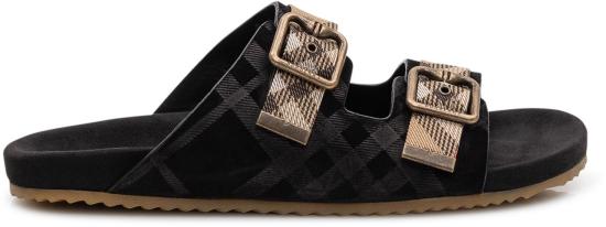 26SS 버버리 체크 스웨이드 얼친 샌들 8118890A1189 BLACK