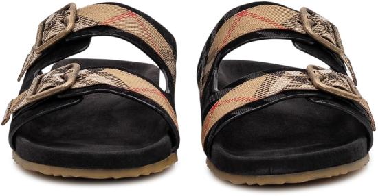 26SS 버버리 체크 스웨이드 얼친 샌들 8118890A1189 BLACK - BURBERRY