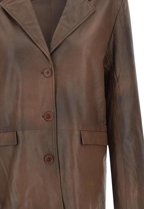 26SS 로테이트 가죽 자켓 1160312037 BROWN - ROTATE