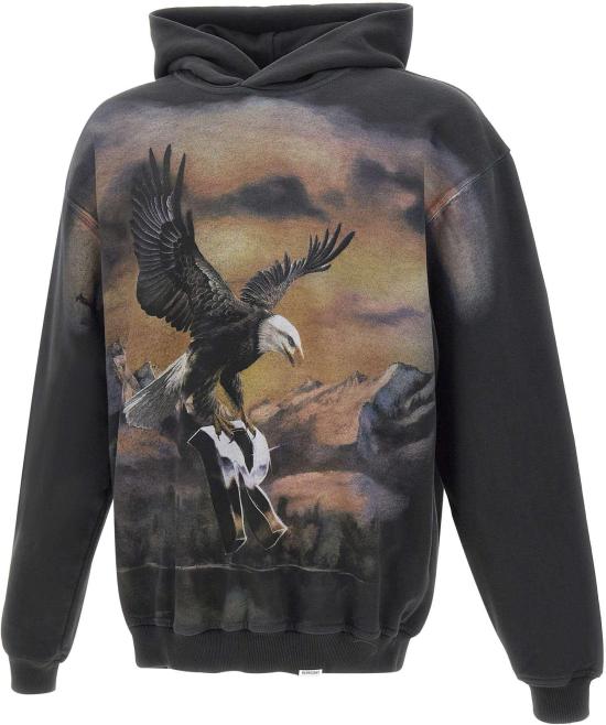 26SS 리프레젠트 후드 티셔츠 MLM10076204 BLACK