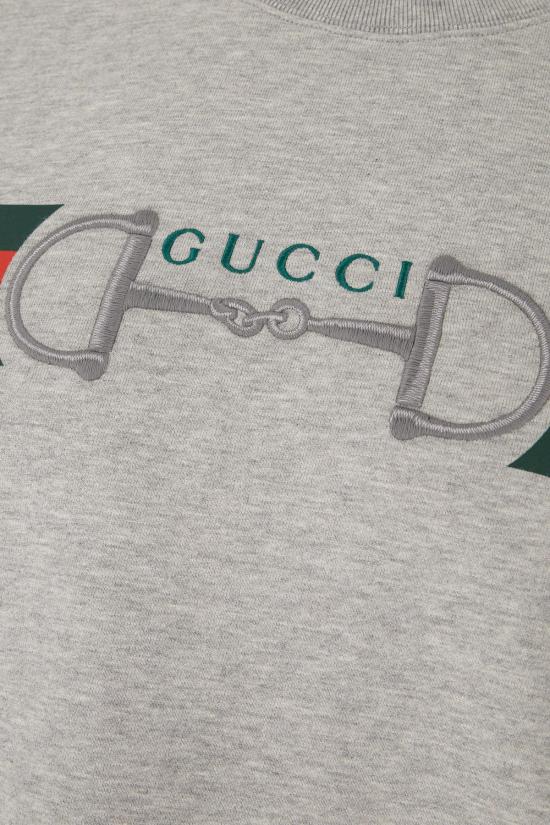 26SS 구찌 프린트 디테일 코튼 저지 스웨트셔츠 848737XJHOK1056 GREY - GUCCI