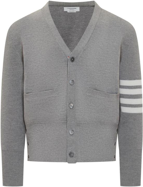 25FW 톰브라운 울 4바 브이넥 가디건 MKC160A00014055 GREY