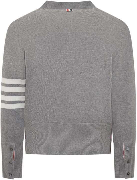 25FW 톰브라운 울 4바 브이넥 가디건 MKC160A00014055 GREY - THOM BROWNE