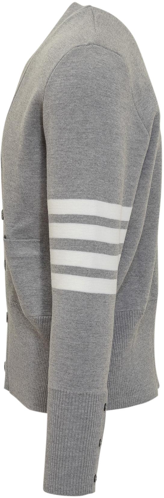 25FW 톰브라운 울 4바 브이넥 가디건 MKC160A00014055 GREY - THOM BROWNE