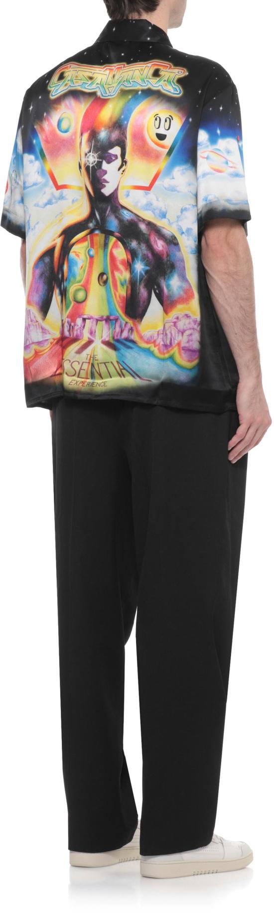 26SS 카사블랑카 반팔 셔츠 MSP26SH00307SILKSATIN BLACK - CASABLANCA