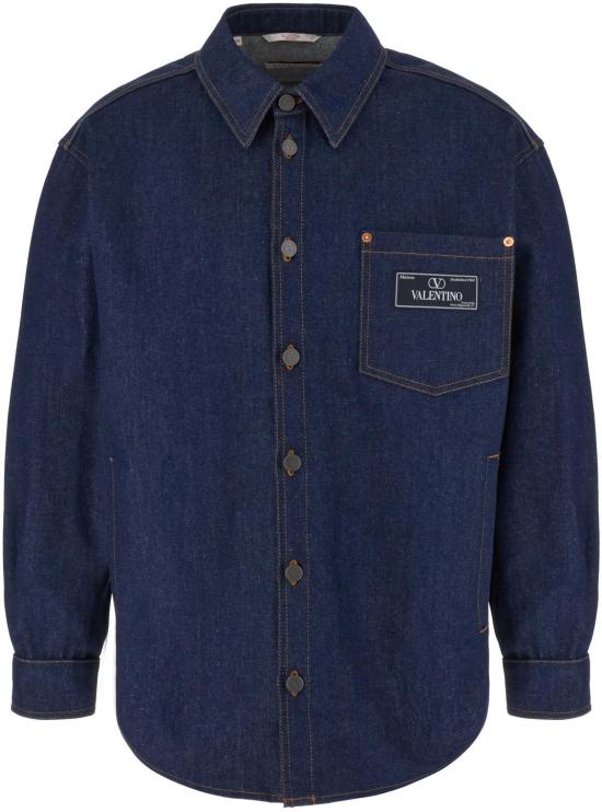  발렌티노 가라바니 긴팔 셔츠 4V3DB02P9YP528 BLUE