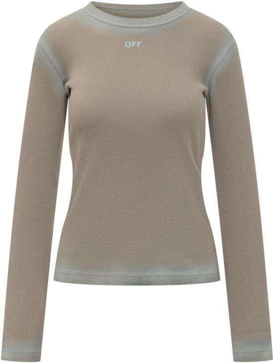 26SS 오프화이트 긴팔 티셔츠 2AD136S26JER0026E70 TAUPE