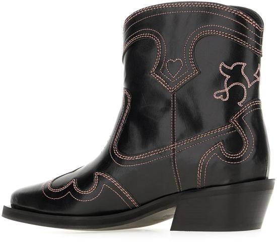 26SS 가니 로우 샤프트 임브로이더드 웨스턴 부츠 B101002811760475 BLACK - GANNI