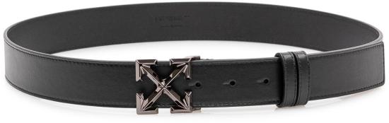 26SS 오프화이트 가죽 벨트 OMRB14GS26LEA0031016 BLACK