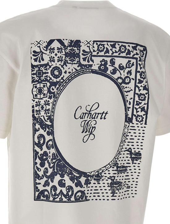 26SS 칼하트 탑 CARHARTTWIPSSVESTIGETSHIRTCOTONBLANCSTONEWASHED WHITE - CARHARTT