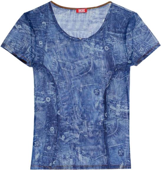 26SS 디젤 반팔 티셔츠 A220610CJBM8IX BLUE