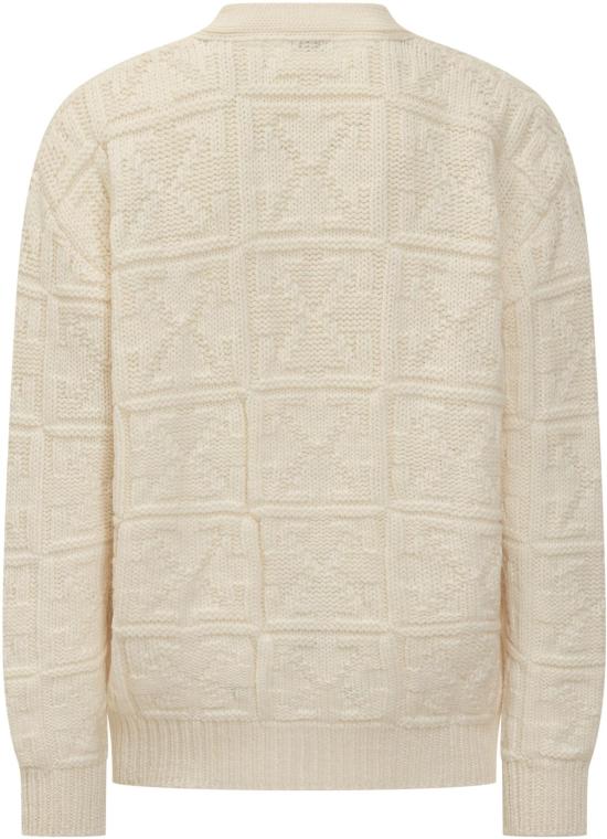 25FW 오프화이트 애로우 모티프 가디건 OMHB02LF25KNI0010B58 WHITE - OFF WHITE