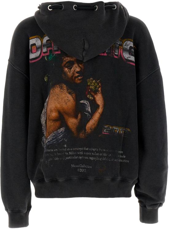  오프화이트 후드 티셔츠 OMBB119F23FLE0051084 BLACK - OFF WHITE