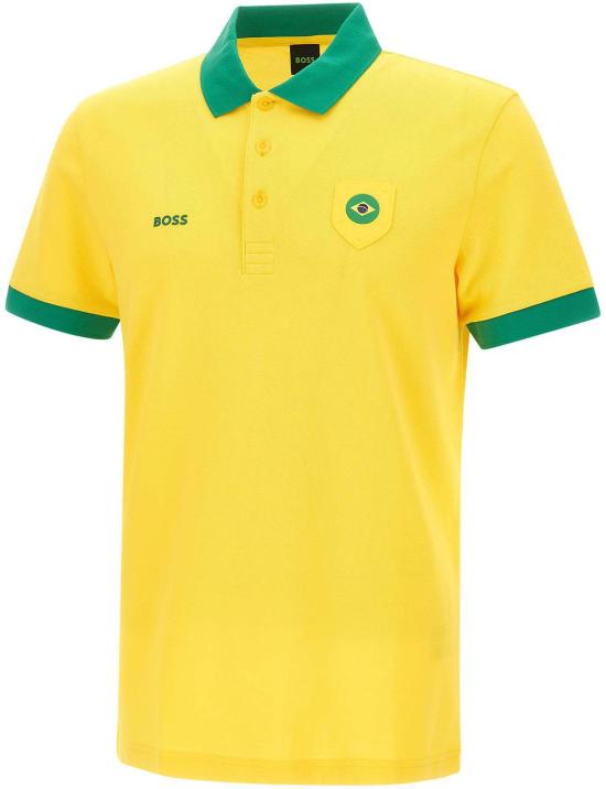 26SS 보스 폴로 티셔츠 50559263740 YELLOW