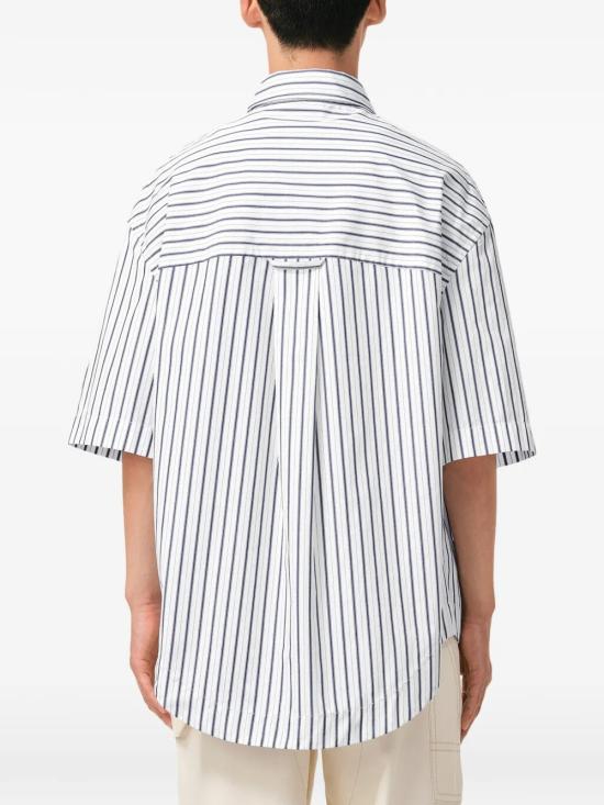 26SS 아미 스트라이프 코튼 숏슬리브 아미 드 하트 와이드 셔츠 USH809 CO0220 A074 - AMI