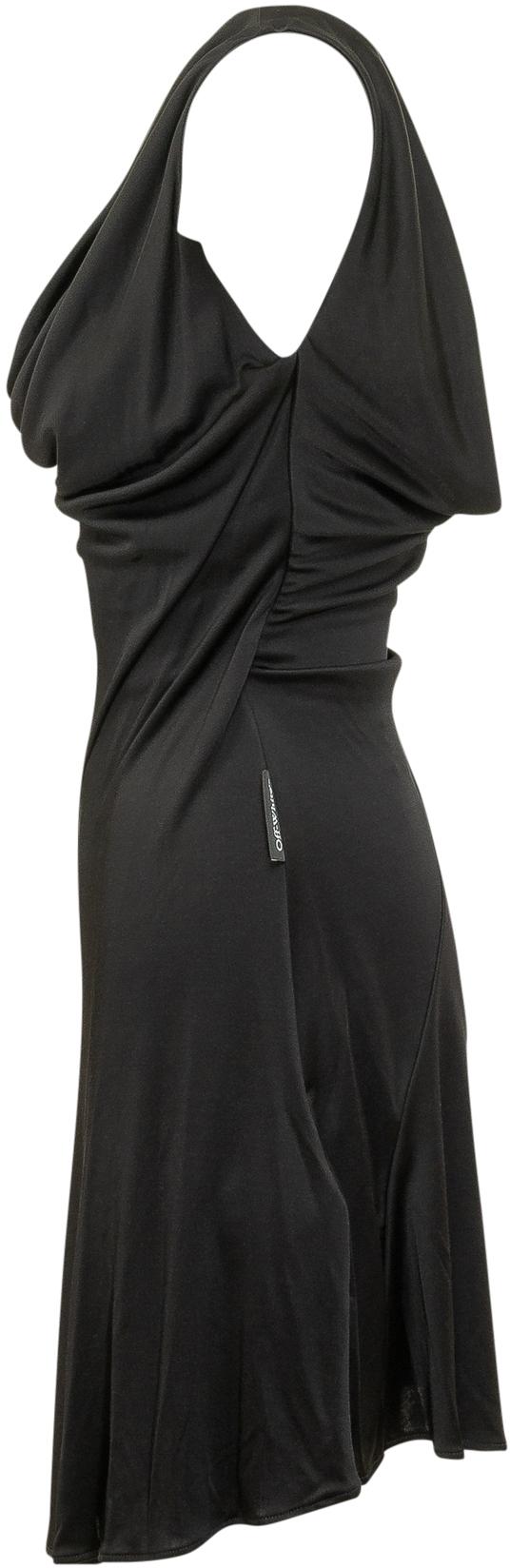 26SS 오프화이트 미디 원피스 2DB56MS26JER0011001 BLACK - OFF WHITE